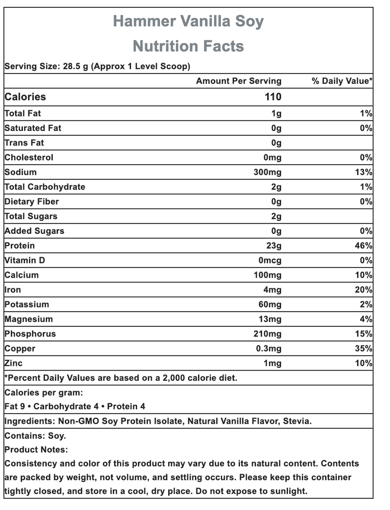 Hammer Nutrition | Soy Protein | Proteïne Poeder | 46 Gram Proteïne | Trail.nl