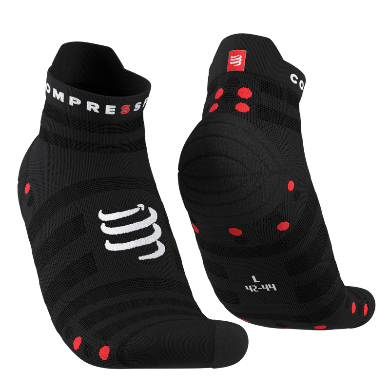 Compressport Pro Racing Socks v4.0 Ultralight Run Low Black/Red - Hardloopsokken - Dutch Mud Men