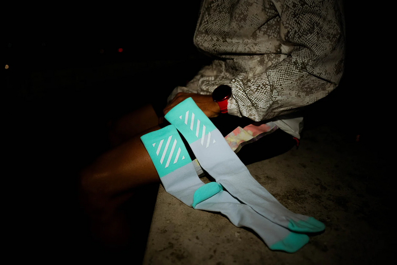 Incylence | Reco High-Cut Hi-Viz V2 | Unisex | Hardloopsokken | Reflectie - Dutch Mud Men